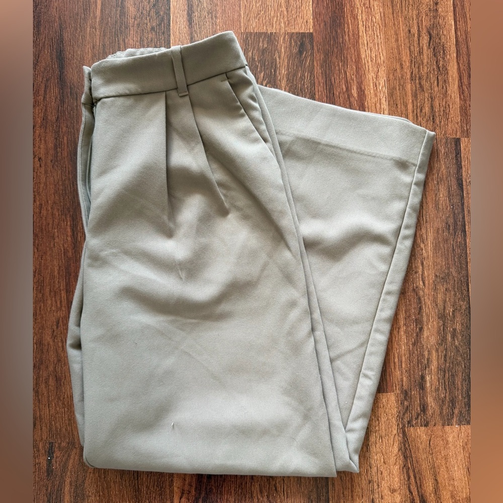 Abercrombie & Fitch Sloane Tailored Wide Leg Pants — Taupe, 12 Short